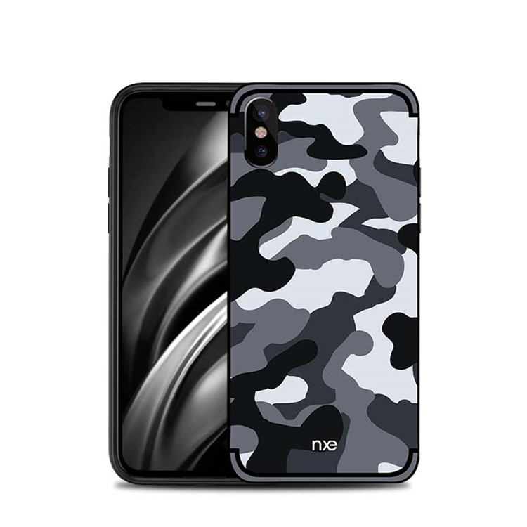 

NXE Camouflage PC + TPU Hybrid Case with Kickstand for iPhone X/XS - Grey, iPhone X