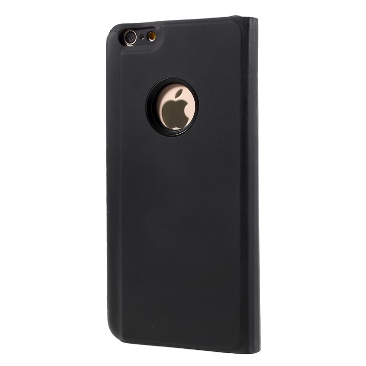 Plated Mirror Surface View Leather Stand Case for iPhone 6s Plus / 6 Plus - Black-2