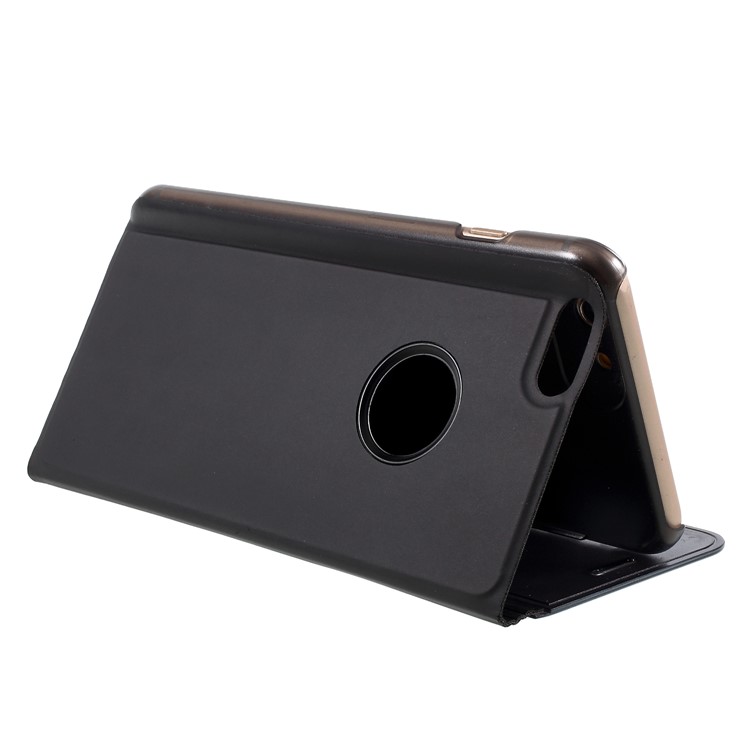 Plated Mirror Surface View Leather Stand Case for iPhone 6s Plus / 6 Plus - Black-7