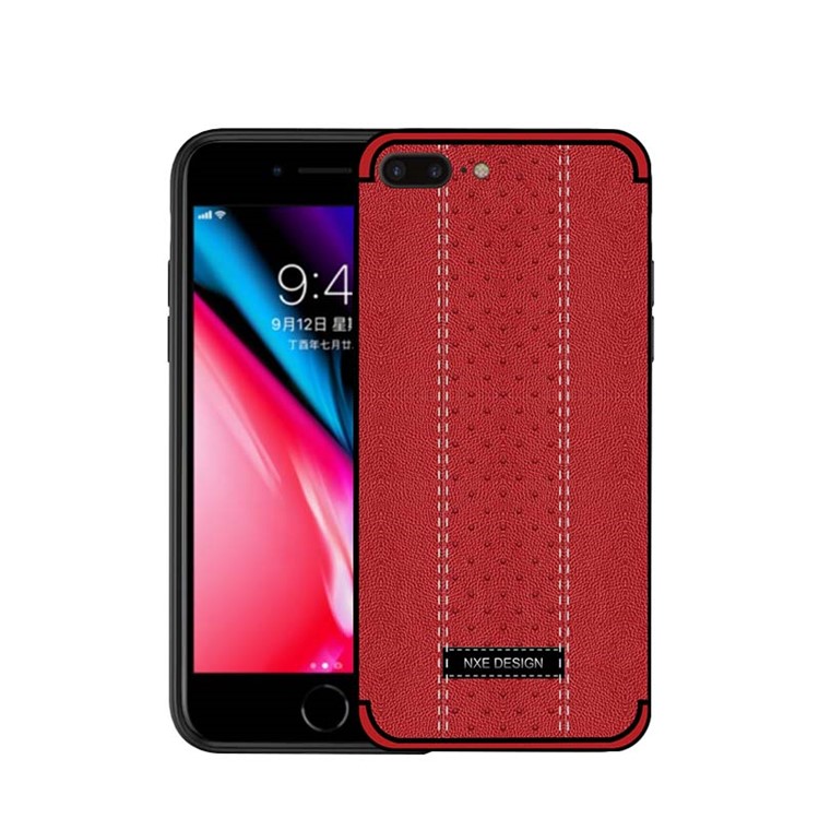 

NXE Stitching PU Leather Coated TPU Back Case for iPhone 8 Plus / 7 Plus - Red