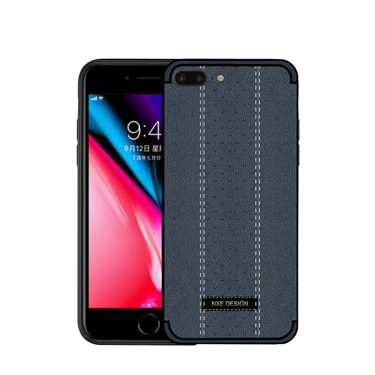 

NXE Stitching PU Leather Coated TPU Phone Case for iPhone 8 Plus / 7 Plus - Dark Blue