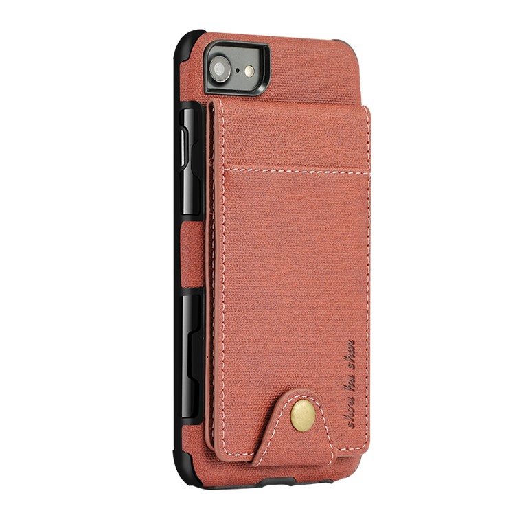 

Multifunctional PU Leather Coated TPU Mobile Case with Card Slots for iPhone 8 / 7 - Brown
