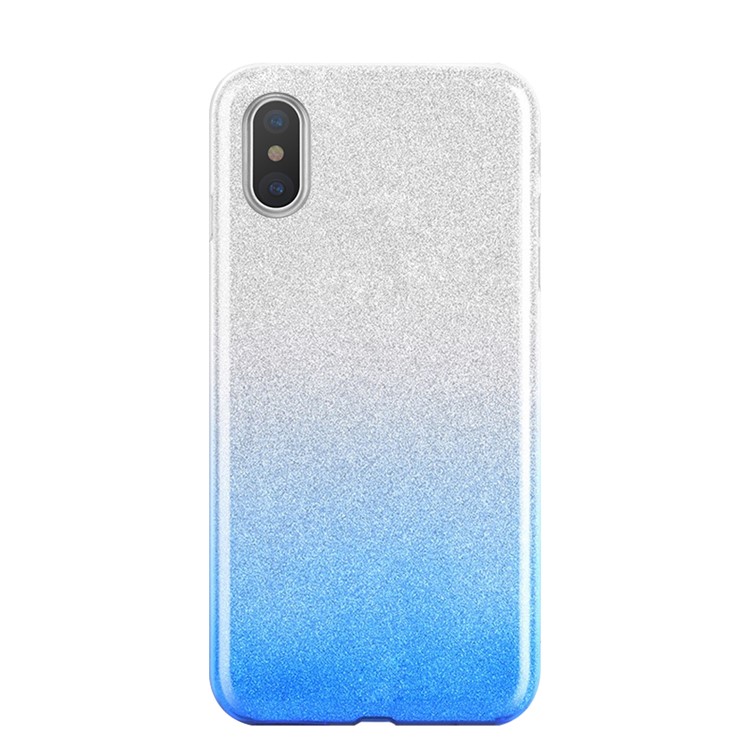 

NXE TPU + PC Shell with Gradient Color Glittery Powder Paper foriPhone X/XS 5.8Blue