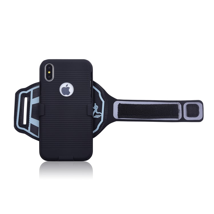 Para El Caso Del Brazalete Deportivo Del Patrón De La Raya Del Iphone X / 10 PC Shell De La Cubierta Del Híbrido De La PC + TPU-13