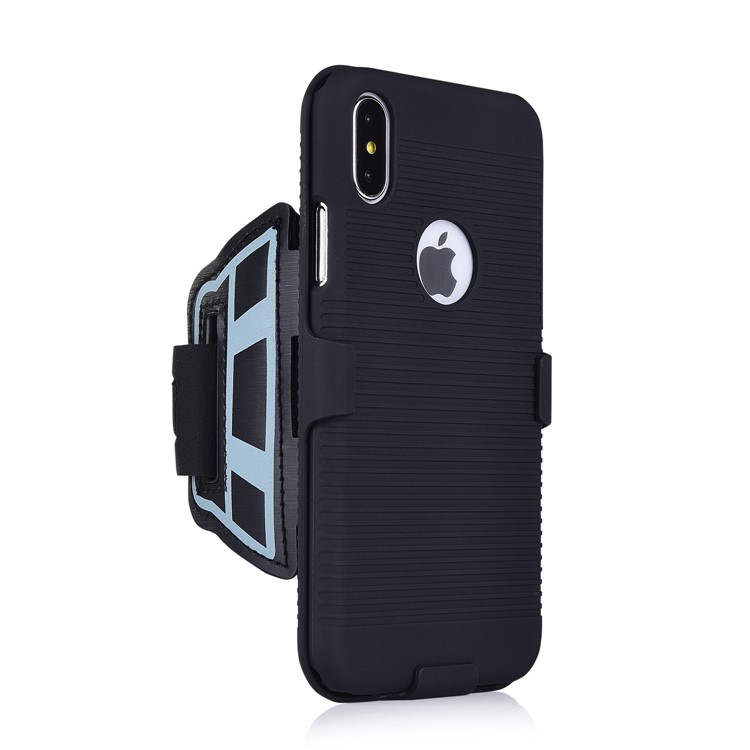 Para El Caso Del Brazalete Deportivo Del Patrón De La Raya Del Iphone X / 10 PC Shell De La Cubierta Del Híbrido De La PC + TPU-17