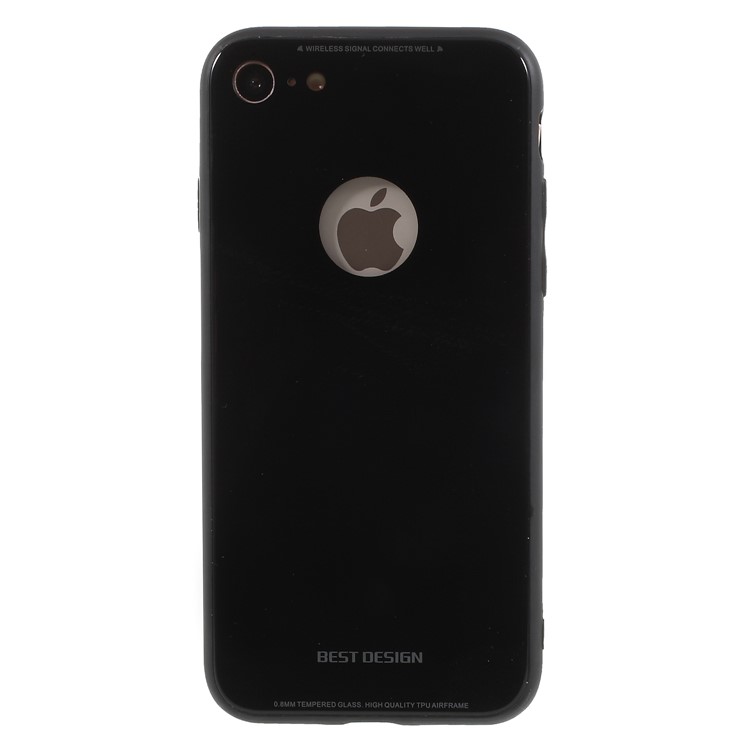 TPU Edges + Acrylic Mirror-like Back Hybrid Case for iPhone 8 4.7 inch - Black-2