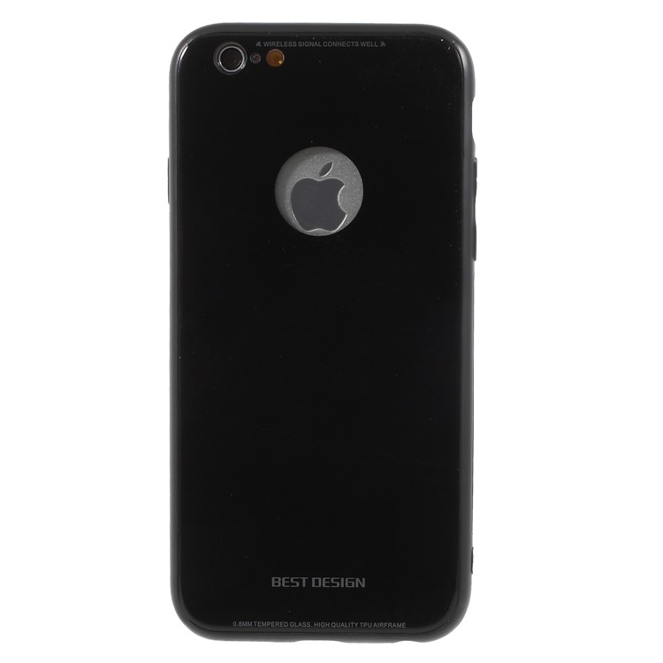 Acrylic Back + TPU Edges Hybrid Mobile Case for iPhone 6s/6 - Black-2