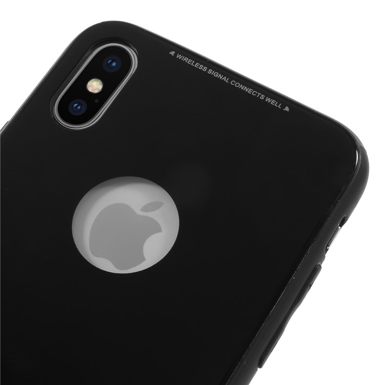 TPU Edges + Acrylic Mirror-like Back Hybrid Case for iPhone X - Black-3