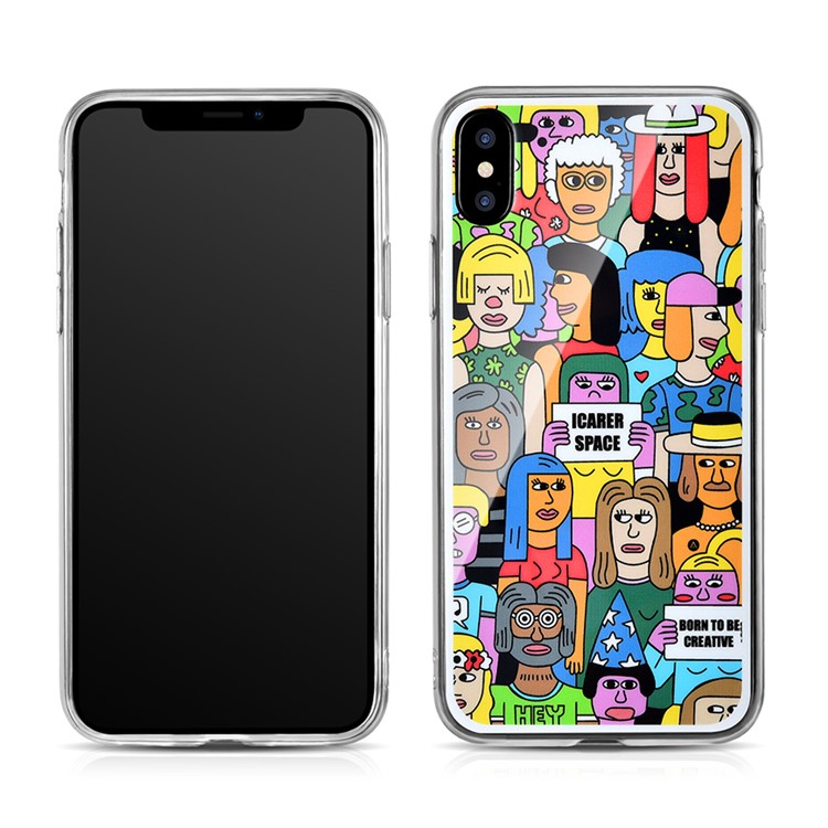 

Rubberized IMD Patterned TPU Cover for iPhone XS / X 5.8 inch - I Carer Space