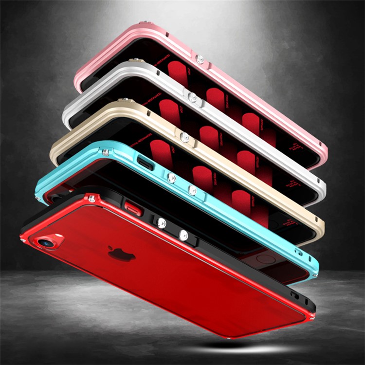 BOBYT Legend Series Metal Frame + Acrylic Back Mobile Case for iPhone 8 / 7 - Black / Red-2