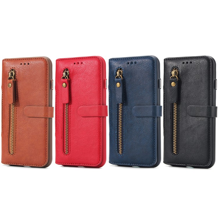 2-in-1 Zipper Pocket Leather Wallet Case + Detachable TPU Cover for iPhone 8/7 4.7 - Black-14