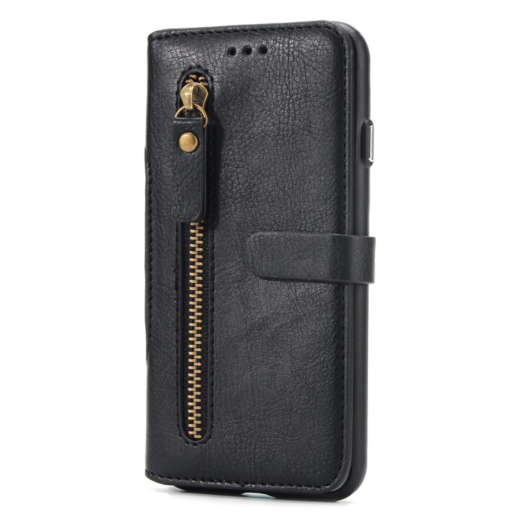 2-in-1 Zipper Pocket Leather Wallet Case + Detachable TPU Cover for iPhone 8/7 4.7 - Black-2