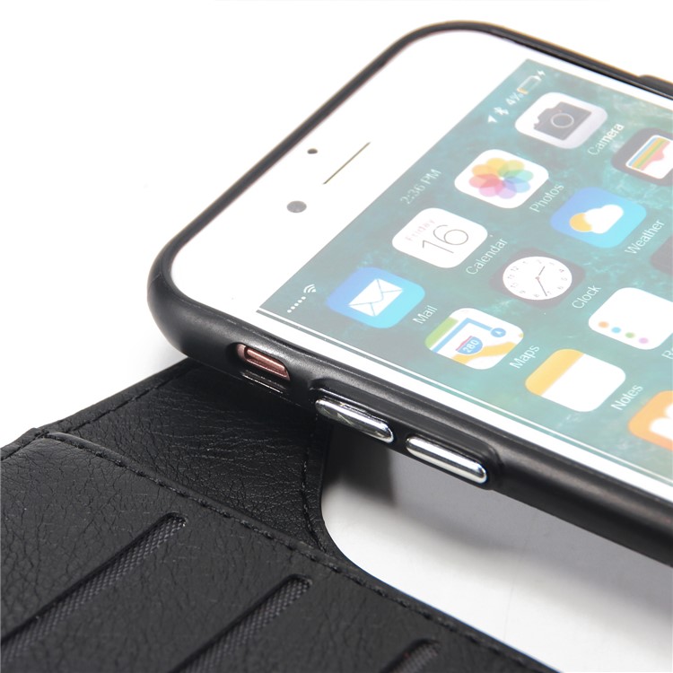 2-in-1 Zipper Pocket Leather Wallet Case + Detachable TPU Cover for iPhone 8/7 4.7 - Black-8