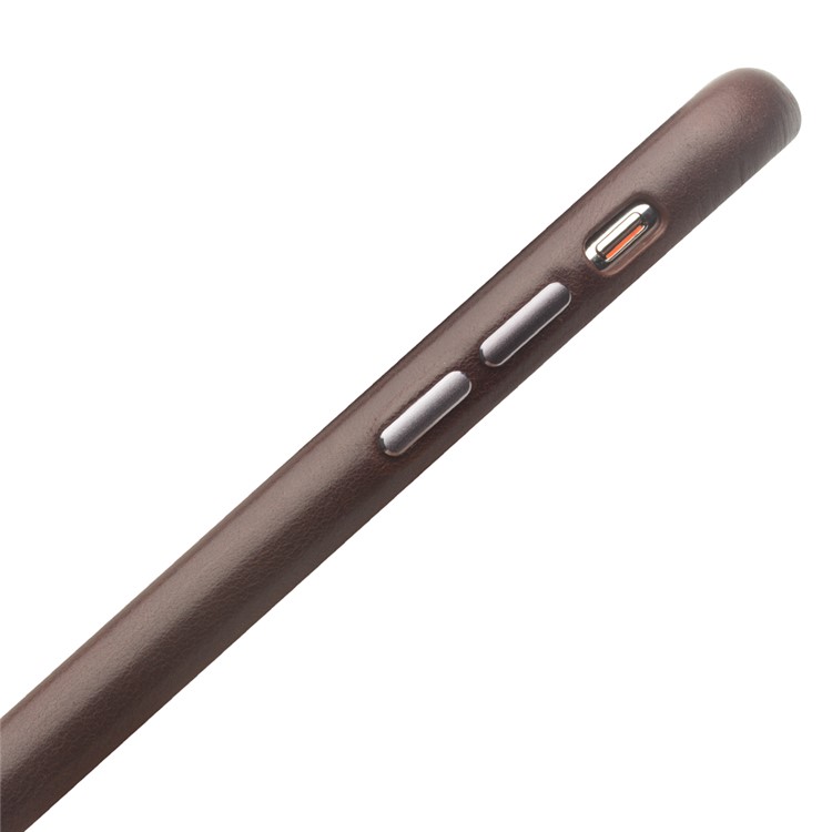 QIALINO Couro Genuíno Capa Protetora De Capa Móvel Para Iphone X / 10 - Café-4