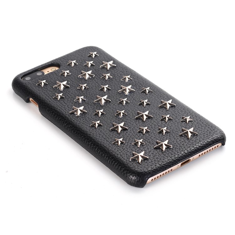 3D Star Pattern Metal Rivet Leather Coated Hard PC Case for iPhone 8 Plus / 7 Plus - Black-5