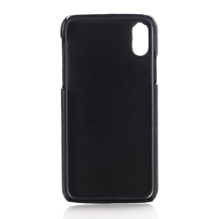 3D Star Pattern Metal Rivet Leather Coated Hard PC Case for iPhone X - Black-2
