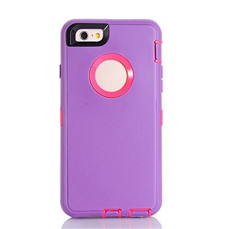 Shockproof Drop-proof Dust-proof Plastic + TPU Combo Case for iPhone 6s/6 - Purple + Rose-2