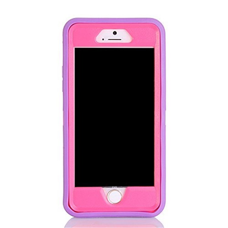 Shockproof Drop-proof Dust-proof Plastic + TPU Combo Case for iPhone 6s/6 - Purple + Rose-3