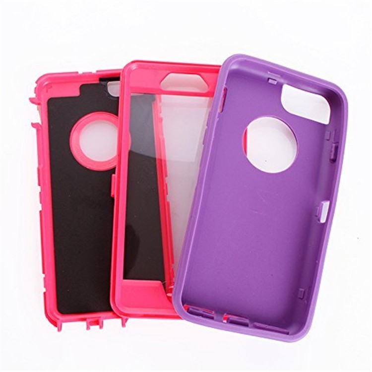 Shockproof Drop-proof Dust-proof Plastic + TPU Combo Case for iPhone 6s/6 - Purple + Rose-4