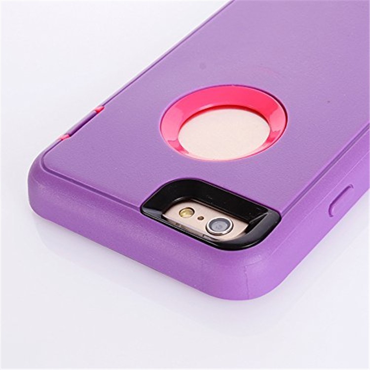 Shockproof Drop-proof Dust-proof Plastic + TPU Combo Case for iPhone 6s/6 - Purple + Rose-6