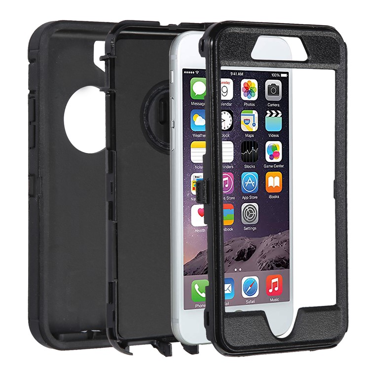 Shockproof Drop-proof Dust-proof Plastic + TPU Combo Cover for iPhone 6s/6 - Black-5