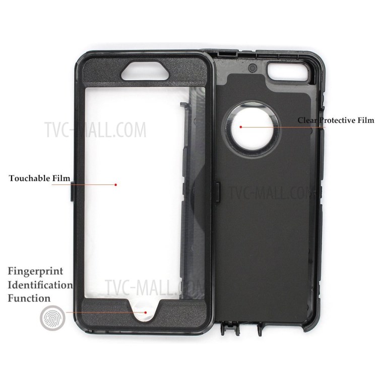 Shockproof Drop-proof Dust-proof Plastic + TPU Combo Cover for iPhone 6s/6 - Black-6
