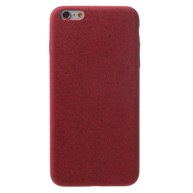 Linen Cloth Texture PU Leather Coated PC Cell Phone Cover for iPhone 6s Plus / 6 Plus - Red-2