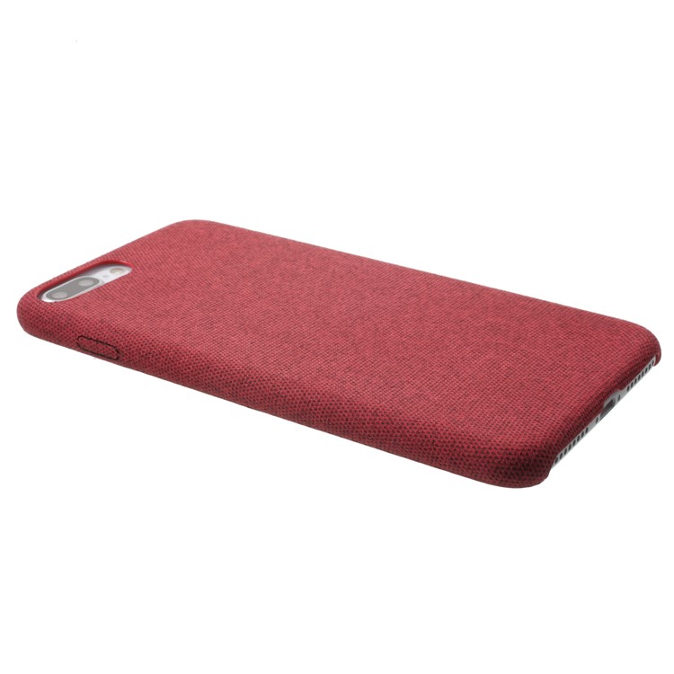 Linen Cloth Texture PU Leather Coated PC Cell Phone Cover for iPhone 8 Plus / 7 Plus - Red-3