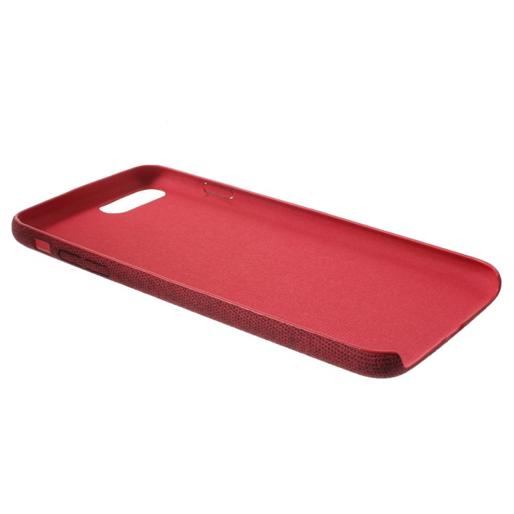 Linen Cloth Texture PU Leather Coated PC Cell Phone Cover for iPhone 8 Plus / 7 Plus - Red-4