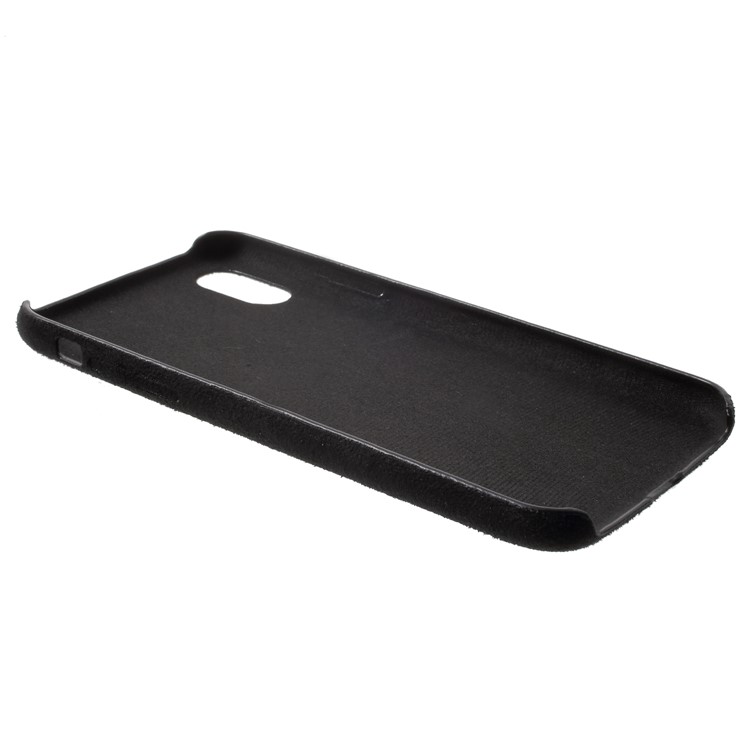 Anti-scratch Suede Skin Hard PC Case for iPhone X - Black-4