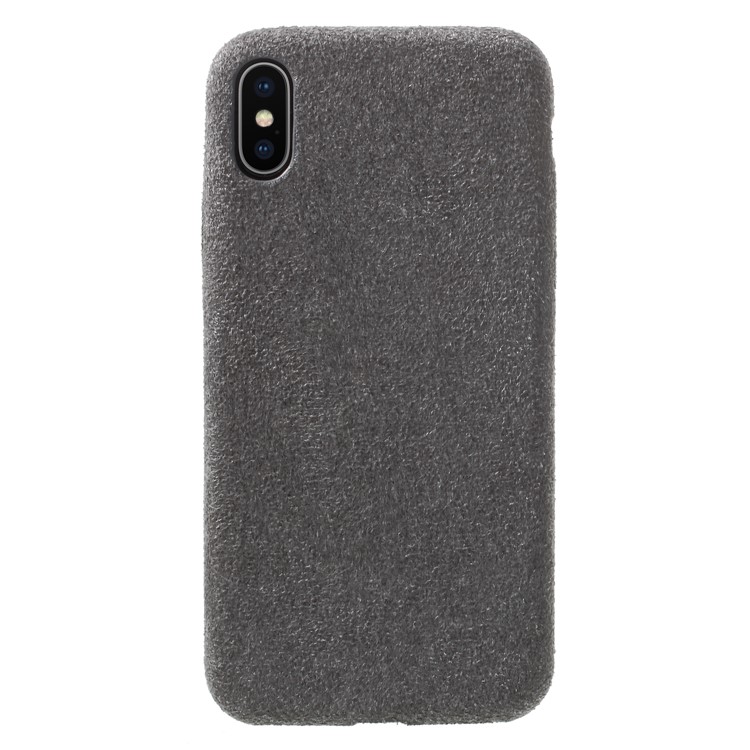 

Anti-scratch Suede Skin Hard Plastic Case for iPhone X - Grey