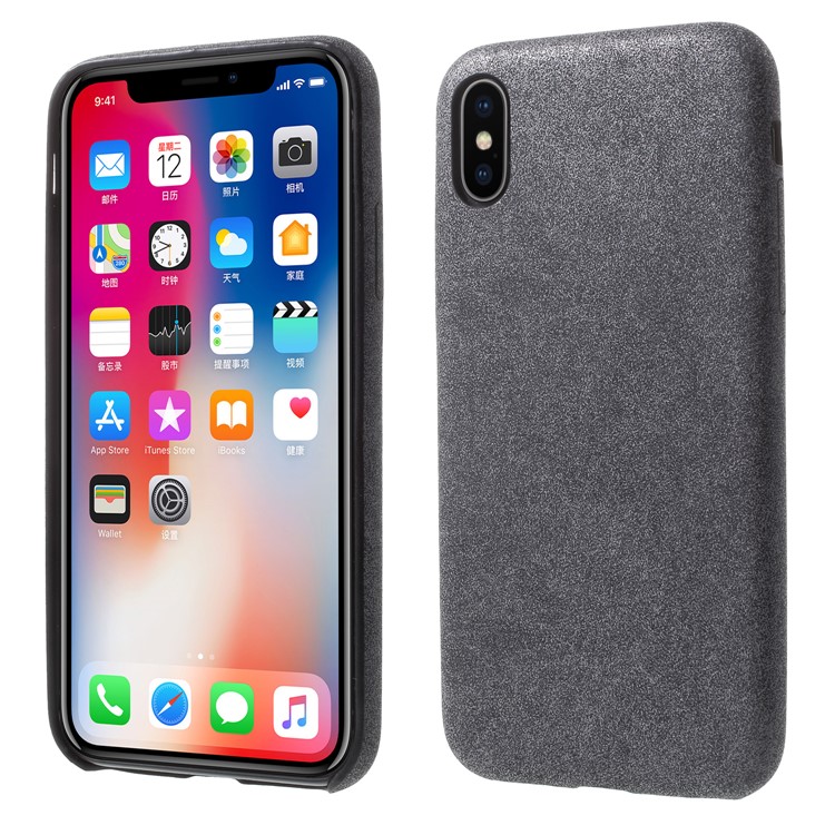 

Vintage Style Кожаное Покрытие ПК Мобильное Покрытие Для Iphone X / 10 - Серый