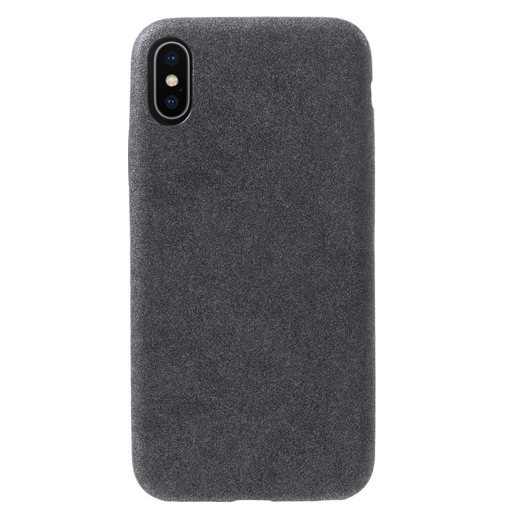 Vintage Style Leather Coated PC Mobile Cover for iPhone X/10 - Grey-2