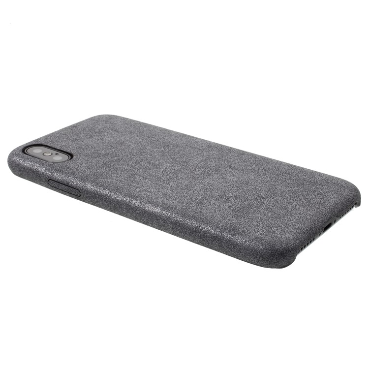 Vintage Style Leather Coated PC Mobile Cover for iPhone X/10 - Grey-3