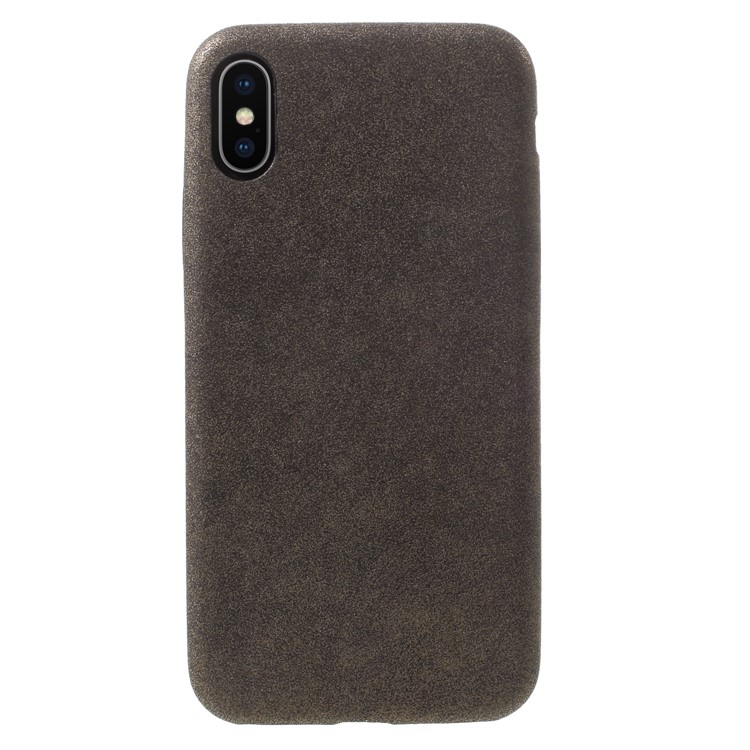 

Vintage Style Leather Coated PC Back Cover for iPhone X/10 - Gold