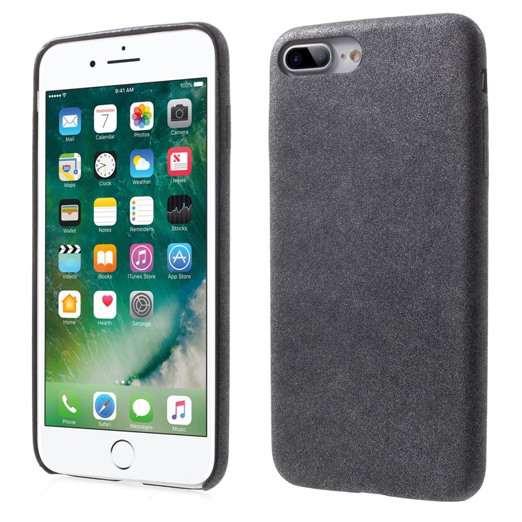 Leather Coated PC Back Case for iPhone 7 Plus / 8 Plus 5.5 inch - Grey-1