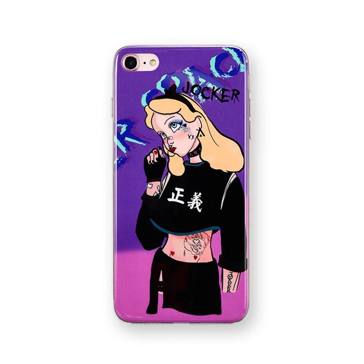 Rubberized RMD Patterned TPU Phone Casing for iPhone 8 / 7 4.7-inch - Justice-1