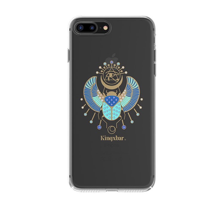 

KINGXBAR Mystic Series Rhinestone Decor Lacquered Pattern PC Back Cover for iPhone 8 Plus/7 Plus - Insect Pattern