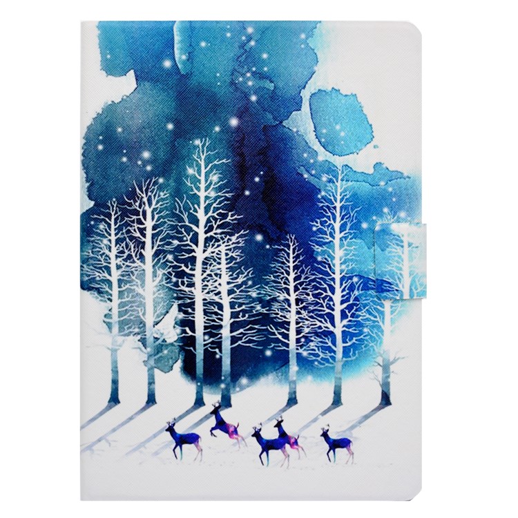 Patterned Leather Card Holder Stand Flip Case for iPad Air 2 / Air / iPad 9.7-inch (2017) - Winter Forest-2