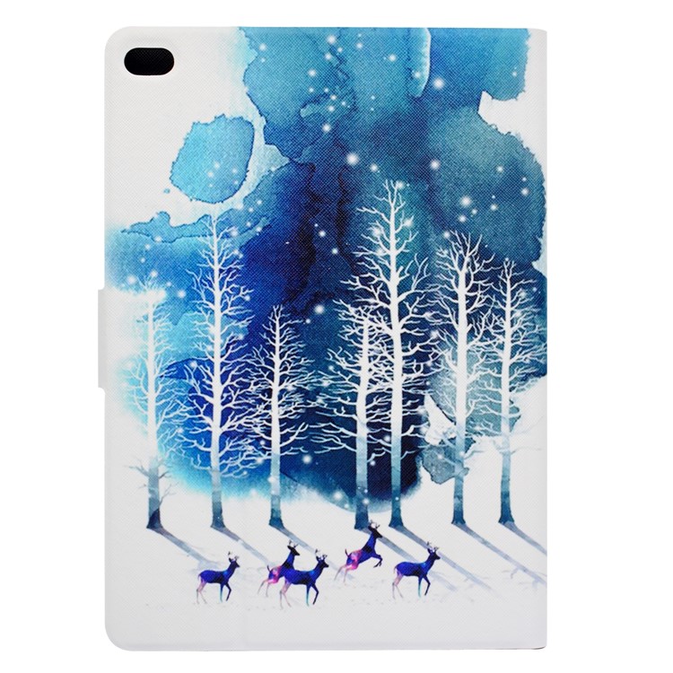 Patterned Leather Card Holder Stand Flip Case for iPad Air 2 / Air / iPad 9.7-inch (2017) - Winter Forest-3