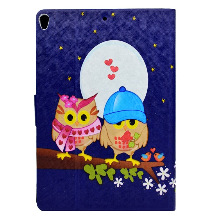 Patterned Leather Card Holder Stand Case for iPad Pro 10.5-inch (2017) - Owl Lovers on Branch-3