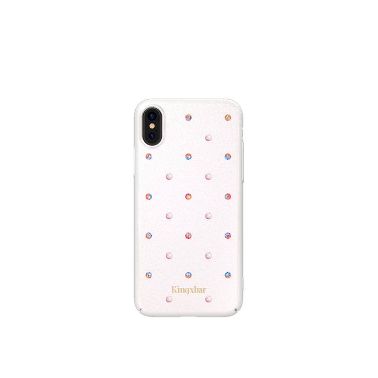 

KINGXBAR Authorized Swarovski Charming Series Rhinestone Decor PC Mobile Phone Case for iPhone X - White / Tangerine Shimmer 259 SHIM + Crystal Rosaline Pear HF 001 294