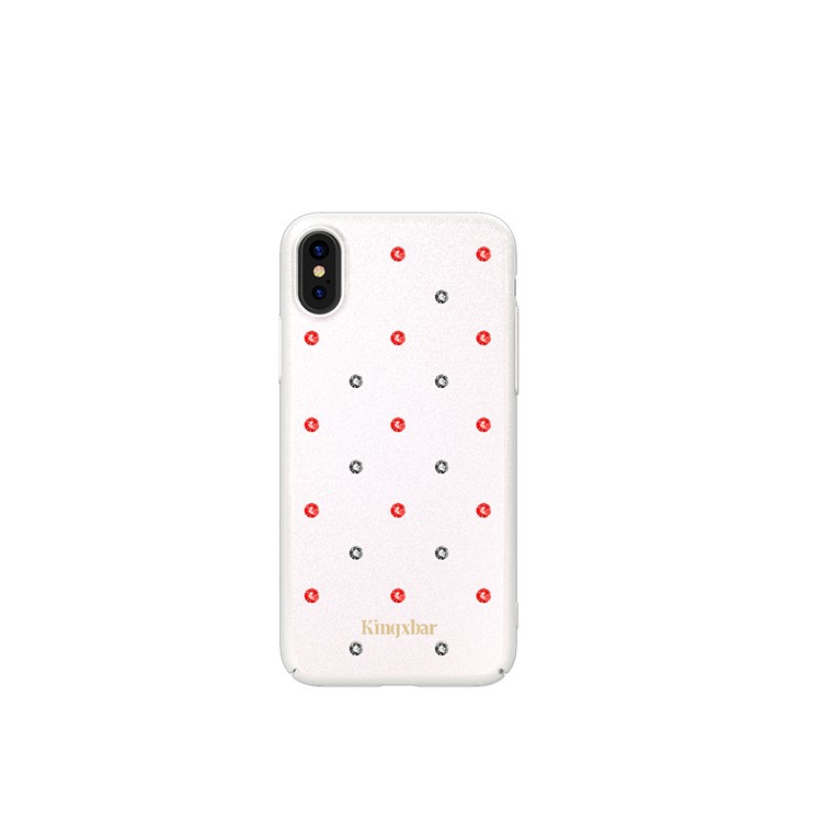 

KINGXBAR Authorized Swarovski Charming Series Rhinestone Decor Hard PC Case for iPhone X - White / Hyacinth 227 + Black Diamond 215