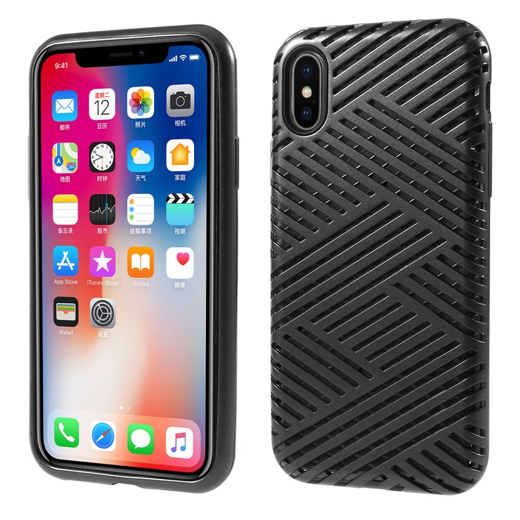 Hollow Heat Dissipation Combo PC + TPU Protective Phone Shell for iPhone X - Black-1