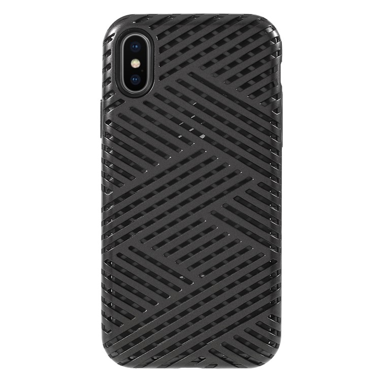 Hollow Heat Dissipation Combo PC + TPU Protective Phone Shell for iPhone X - Black-2