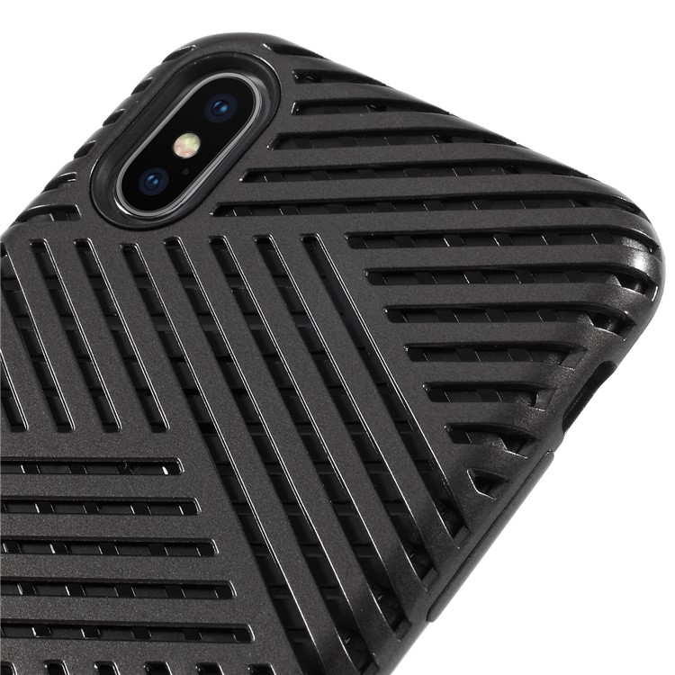 Hollow Heat Dissipation Combo PC + TPU Protective Phone Shell for iPhone X - Black-3