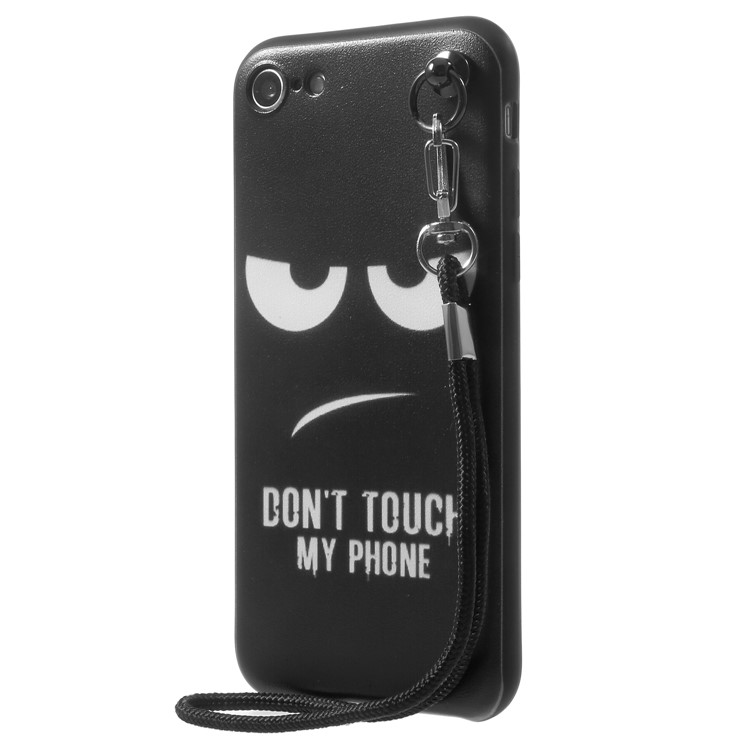 Pattern Printing TPU Back Case for iPhone 8/7 4.7-inch with Lanyard - Do Not Touch My Phone-3