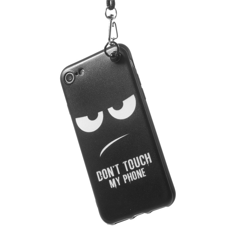 Pattern Printing TPU Back Case for iPhone 8/7 4.7-inch with Lanyard - Do Not Touch My Phone-4