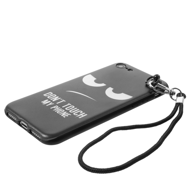 Pattern Printing TPU Back Case for iPhone 8/7 4.7-inch with Lanyard - Do Not Touch My Phone-5