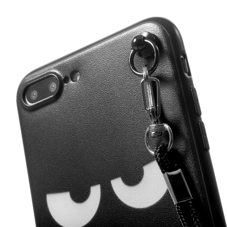 Pattern Printing TPU Gel Case for iPhone 8 Plus / 7 Plus with Lanyard - Do Not Touch My Phone-7